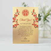 Chinees bruidrood bedankkaart (Staand voorkant)