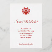 Chinees bruiloft dubbel geluk Cherry Blossom Folie Uitnodiging (Achterkant)