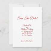 Chinees bruiloft dubbel geluk Cherry Blossom Save The Date (Achterkant)