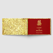 Chinees bruiloft dubbel geluk plechtig rood gastenboek (Volledig)