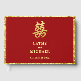 Chinees bruiloft dubbel geluk plechtig rood gastenboek