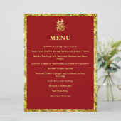 Chinees bruiloft dubbel geluk plechtig rood menu (Staand voorkant)