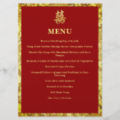 Chinees bruiloft dubbel geluk plechtig rood menu (Voorkant)