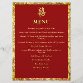 Chinees bruiloft dubbel geluk plechtig rood menu