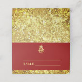 Chinees bruiloft dubbel geluk plechtig rood plaatskaartje (Buitenkant ongevouwen)