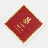 Chinees bruiloft dubbel geluk plechtig rood servet (Hoek)