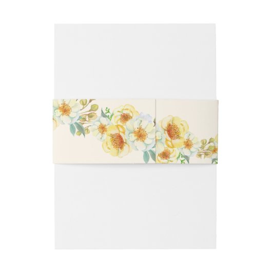 Chinees bruiloft geel blauwe bloemvogel uitnodigingen wikkel (Achterkant Voorbeeld)