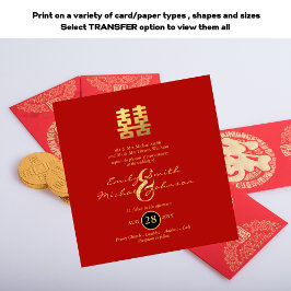 Chinees bruiloft gouden lampjes Dubbelgeluk Kaart