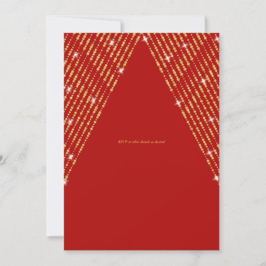 Chinees bruiloft gouden lampjes Dubbelgeluk Kaart (Achterkant)