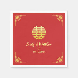 Chinees bruiloft gouden lijst dubbel xi servet