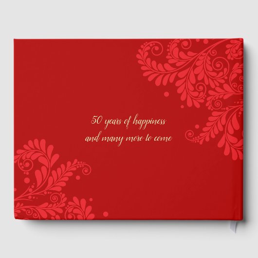 Chinees bruiloft Jubileum gastenboek (RED) (Achterkant)