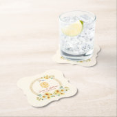 Chinees bruiloft lijst geel bloemenvogel elegant kartonnen onderzetters (Insitu)