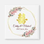 Chinees bruiloft met bloem magneet (Voorkant)