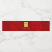 Chinees bruiloft met dubbel geluk waterfles etiket (Enkel label)