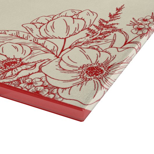 Chinees bruiloft rode beige florale oots snijplank (Hoek)