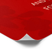 Chinees Bruiloft Rode Bloemen Gastenboek Poster (Hoek)