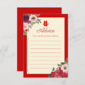 Chinees bruiloft rode tuinen floreel dubbel geluk advieskaart (Voorkant / Achterkant)