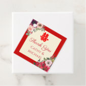 Chinees bruiloft rode tuinen floreel dubbel geluk bedankjes labels (In situ)