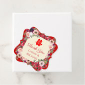 Chinees bruiloft rode tuinen floreel dubbel geluk bedankjes labels (In situ)