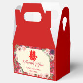 Chinees bruiloft rood paarse bloemen dank u bedankdoosjes (Geopend)