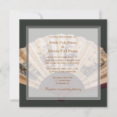 Chinees bruiloft voor bamboe en zijdeventilator kaart (Voorkant)