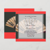 Chinees bruiloft voor bamboe en zijdeventilator kaart (Voorkant / Achterkant)