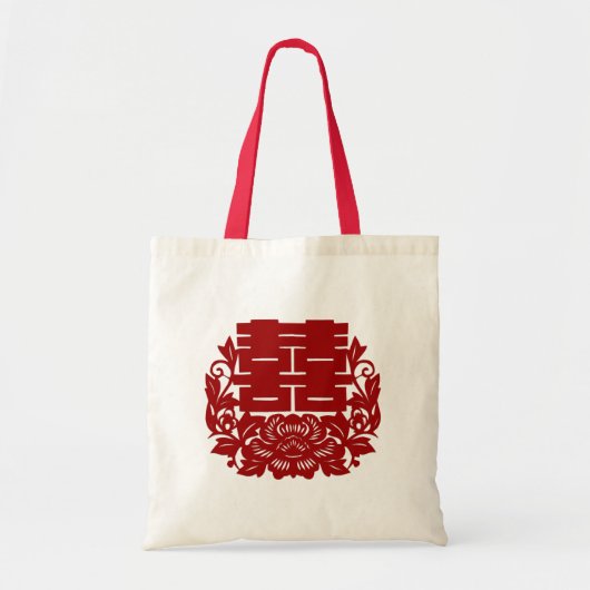 Chinees cadeau voor dubbelgeluk bruiloft tote bag (Voorkant)