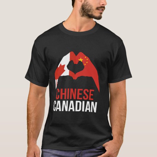 Chinees Canadees Canada China Vlag T-shirt (Voorkant)
