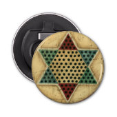 Chinees checkboard van Ethan Harper Button Flesopener (Voorkant)