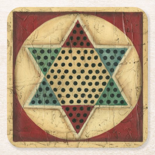  Chinees checkboard van Ethan Harper Kartonnen Onderzetters (Voorkant)