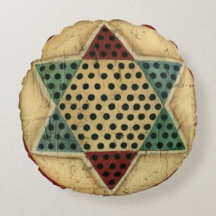 Chinees checkboard van Ethan Harper Rond Kussen
