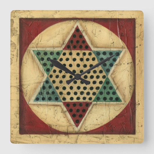 Chinees checkboard van Ethan Harper Vierkante Klok (Voorkant)