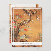 Chinees-Chinese inktkunst met vuurvaste en camelli Briefkaart (Voorkant / Achterkant)