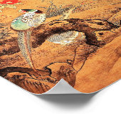 Chinees-Chinese inktkunst met vuurvaste en camelli Poster (Hoek)