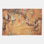 Chinees-Chinese inktkunst met vuurvaste en camelli Theedoek (Horizontaal)