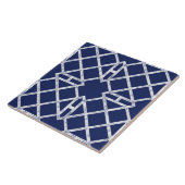 Chinees Chippendale Patroon  Blauw en Wit Tegeltje (Zijkant)