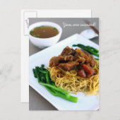 Chinees Chow Mein Collectie Uitnodiging Briefkaart (Voorkant / Achterkant)