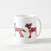 Chinees Crested Dog Geometric Pattern Silhouette Koffiemok (Voorkant rechts)
