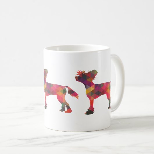 Chinees Crested Dog Geometric Pattern Silhouette Koffiemok (Voorkant rechts)