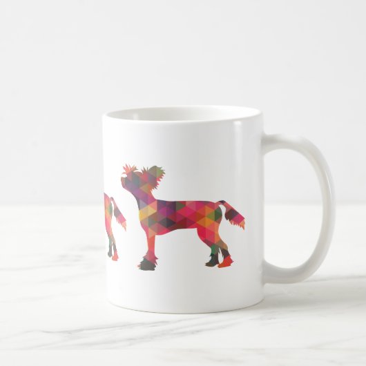 Chinees Crested Dog Geometric Pattern Silhouette Koffiemok (Rechts)