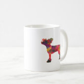 Chinees Crested Dog Geometric Pattern Silhouette Koffiemok (Voorkant rechts)