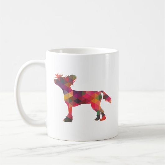 Chinees Crested Dog Geometric Pattern Silhouette Koffiemok (Links)