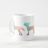 Chinees Crested Dog Geometric Pattern Silhouette Koffiemok (Voorkant links)
