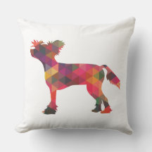 Chinees Crested Dog Geometric Pattern Silhouette