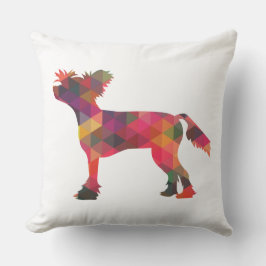 Chinees Crested Dog Geometric Pattern Silhouette Kussen