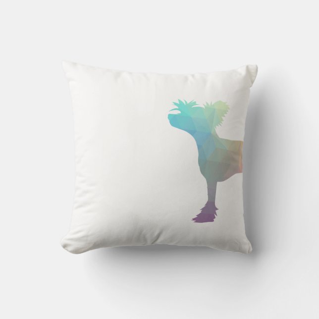 Chinees Crested Dog Geometric Pattern Silhouette Kussen (Voorkant)