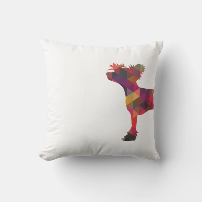 Chinees Crested Dog Geometric Pattern Silhouette Kussen (Voorkant)
