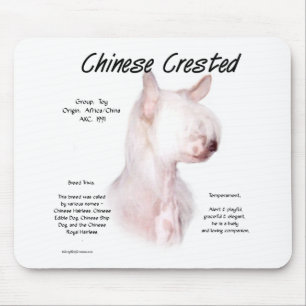Chinees Crested (haarloos) Geschiedenis Ontwerp Muismat