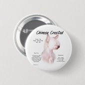 Chinees Crested (haarloos) Geschiedenis Ontwerp Ronde Button 5,7 Cm (Voorkant /achterkant)