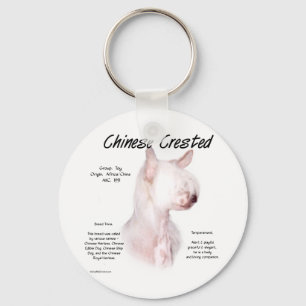 Chinees Crested (haarloos) Geschiedenis Ontwerp Sleutelhanger